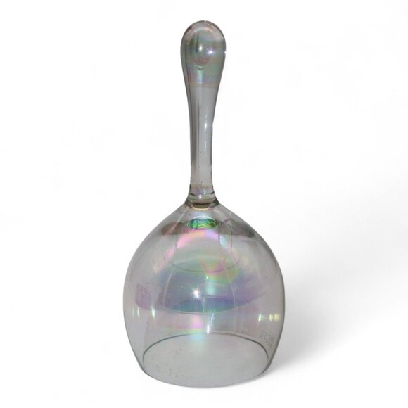 Handmade Iridescent Glass Bell By Loscany Vintage Made In Bulgaria - Picture 3 of 6